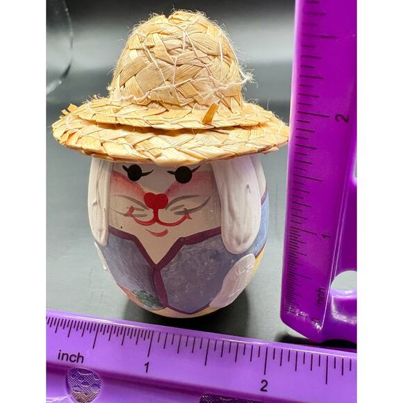 Scare Crow Shelf Sitter Egg Hand Painted Vintage - Picture 1 of 3